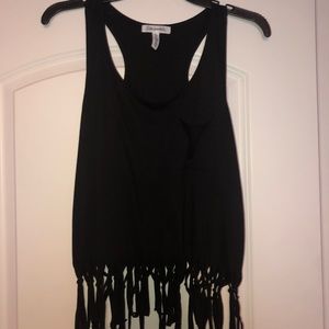 Aeropostale Black Fringe Crop Top